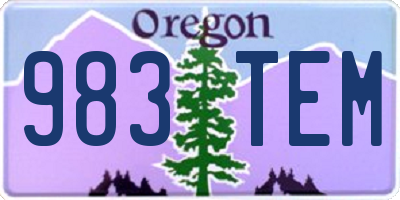 OR license plate 983TEM