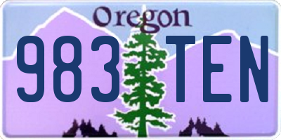 OR license plate 983TEN