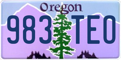 OR license plate 983TEO