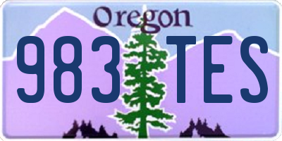 OR license plate 983TES