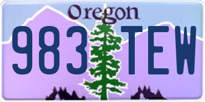 OR license plate 983TEW