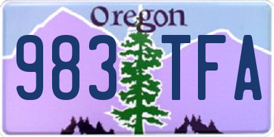OR license plate 983TFA