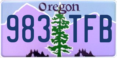 OR license plate 983TFB