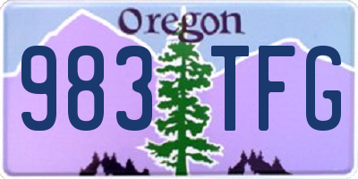 OR license plate 983TFG