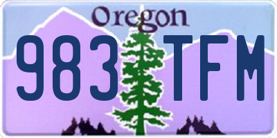 OR license plate 983TFM