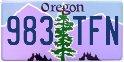 OR license plate 983TFN