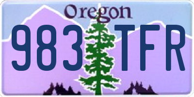 OR license plate 983TFR