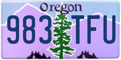 OR license plate 983TFU