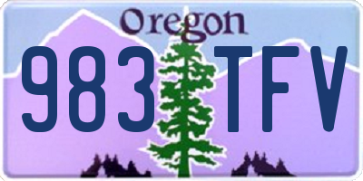 OR license plate 983TFV