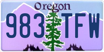 OR license plate 983TFW