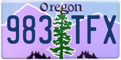 OR license plate 983TFX