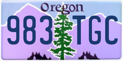 OR license plate 983TGC