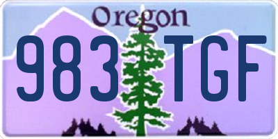 OR license plate 983TGF