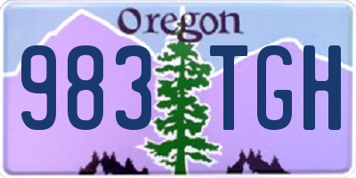 OR license plate 983TGH