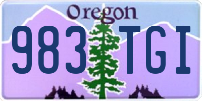 OR license plate 983TGI
