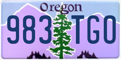 OR license plate 983TGO