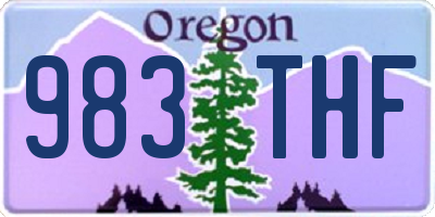 OR license plate 983THF