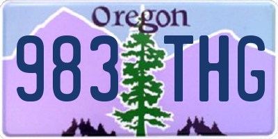 OR license plate 983THG