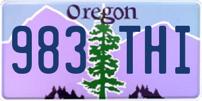 OR license plate 983THI