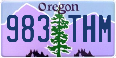 OR license plate 983THM