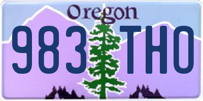 OR license plate 983THO