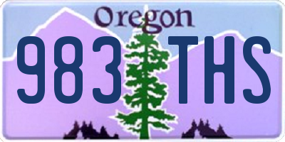 OR license plate 983THS