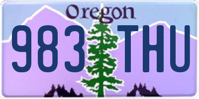 OR license plate 983THU