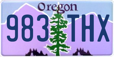 OR license plate 983THX