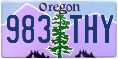 OR license plate 983THY