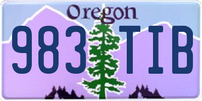 OR license plate 983TIB