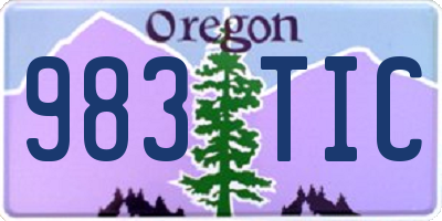 OR license plate 983TIC