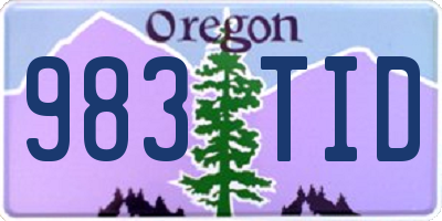 OR license plate 983TID