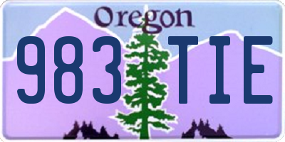 OR license plate 983TIE