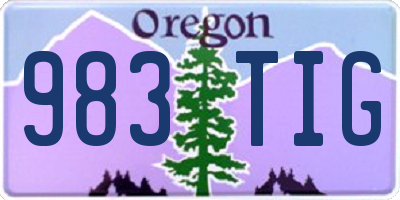 OR license plate 983TIG
