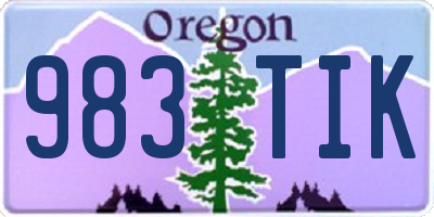 OR license plate 983TIK