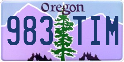 OR license plate 983TIM