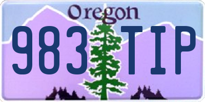 OR license plate 983TIP