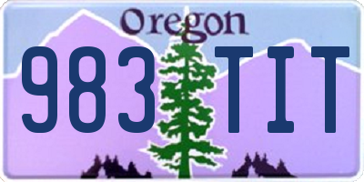 OR license plate 983TIT