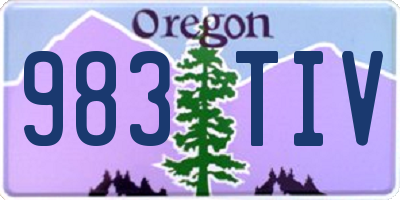 OR license plate 983TIV