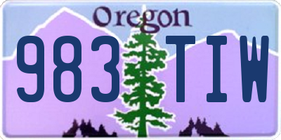 OR license plate 983TIW