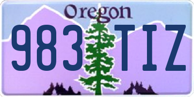 OR license plate 983TIZ