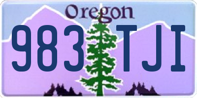 OR license plate 983TJI