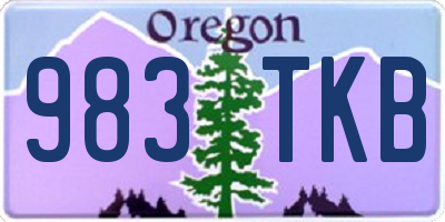 OR license plate 983TKB