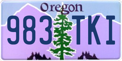 OR license plate 983TKI