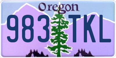 OR license plate 983TKL