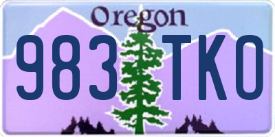 OR license plate 983TKO