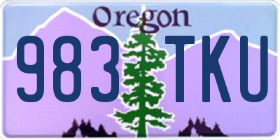 OR license plate 983TKU