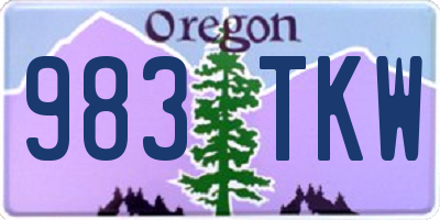 OR license plate 983TKW