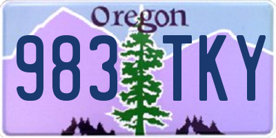OR license plate 983TKY