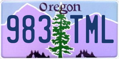 OR license plate 983TML